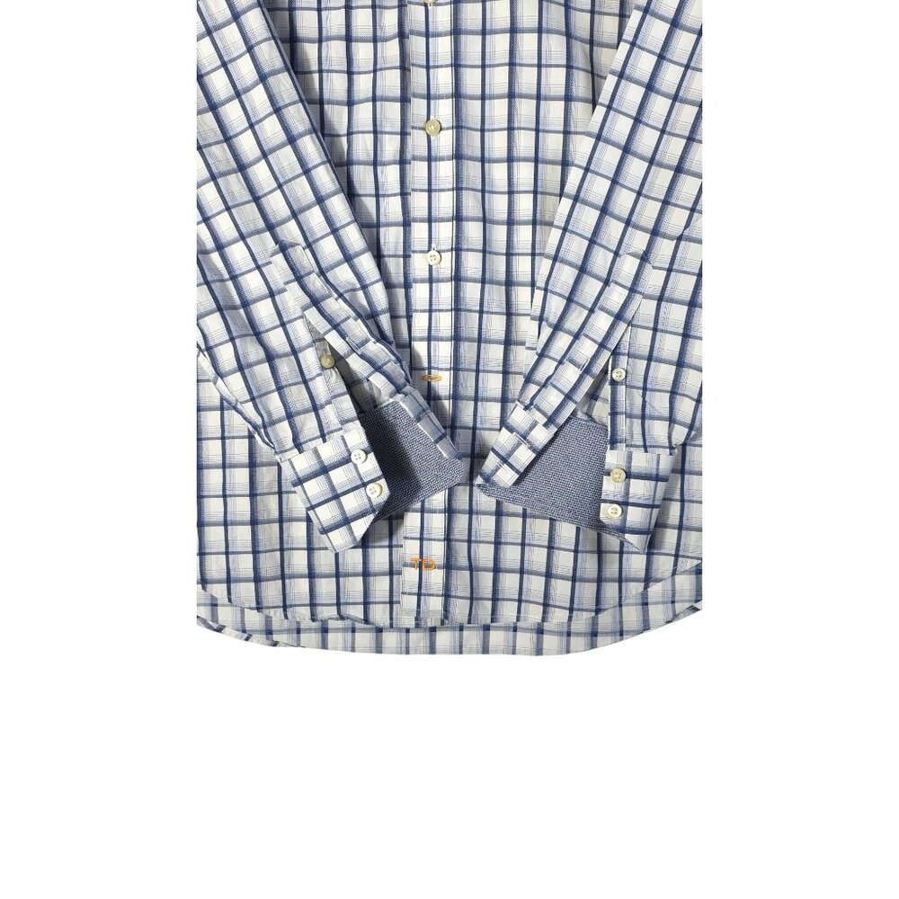 Thomas Dean Men's Long Sleeve Plaid Button-Up Shirt Size L - Picture 7 of 9